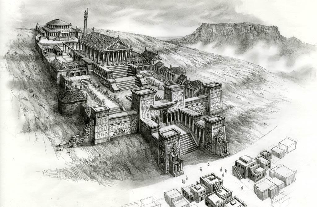 Library of Alexandria — aerial reconstruction